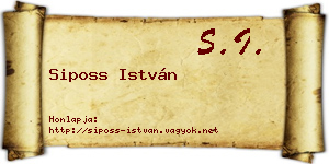Siposs István névjegykártya